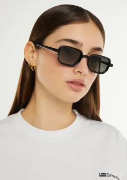 D.Franklin Jiggy Black / Black|Damen Eckige Sonnenbrillen|Polarisierte Sonnenbrillen