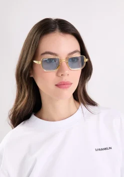 D.Franklin Jiggy Crystal Amber / Blue|Damen Polarisierte Sonnenbrillen|Polarisierte Sonnenbrillen
