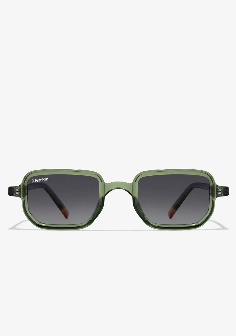 D.Franklin Jiggy Crystal Green / Smoke|Damen Polarisierte Sonnenbrillen|Eckige Sonnenbrillen