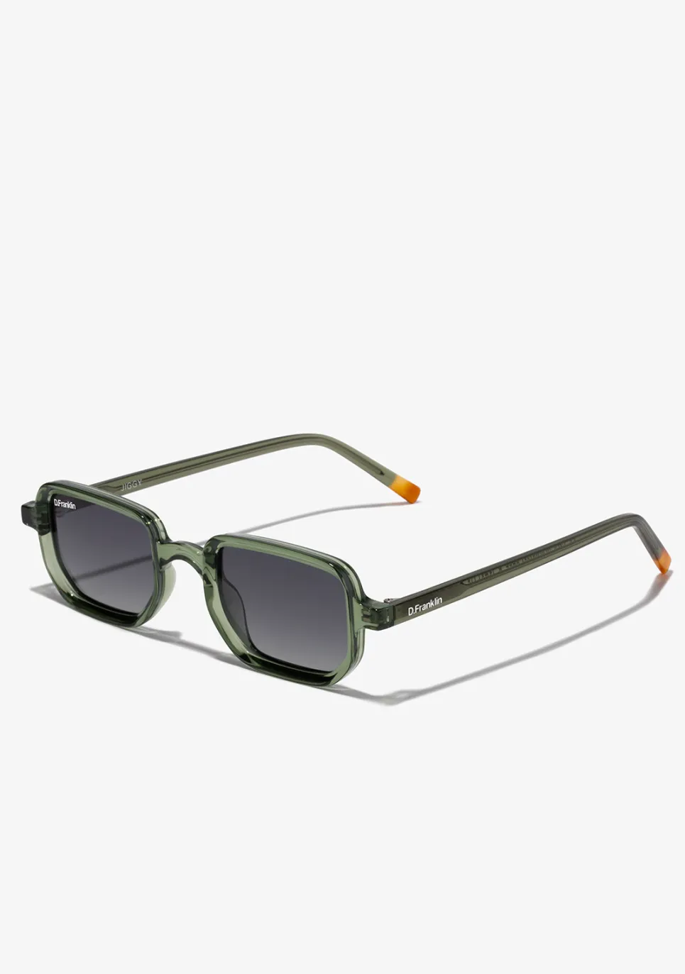 D.Franklin Jiggy Crystal Green / Smoke|Damen Polarisierte Sonnenbrillen|Eckige Sonnenbrillen