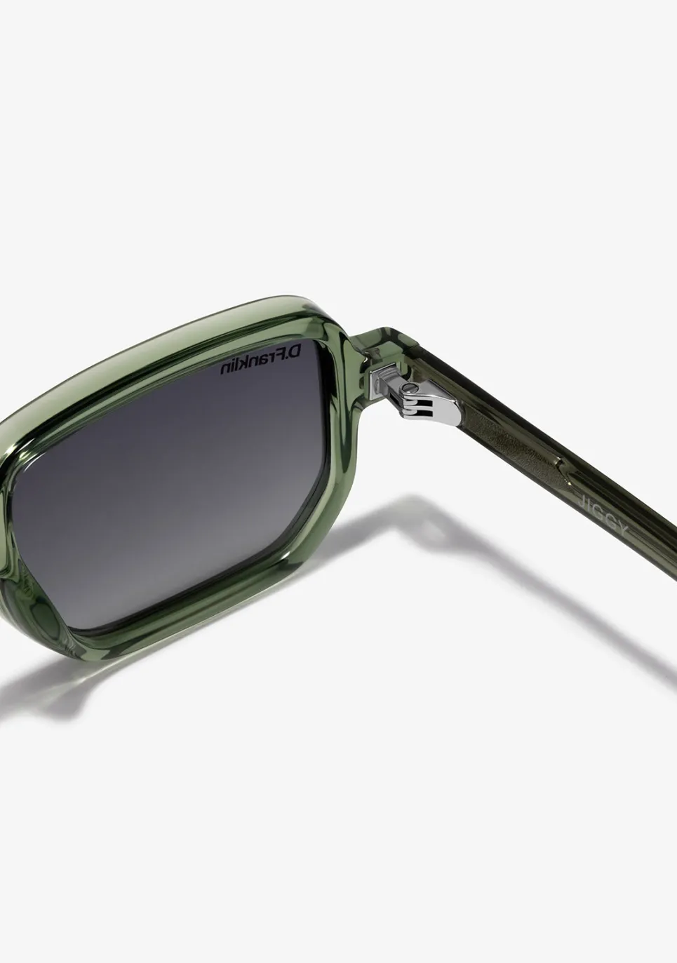 D.Franklin Jiggy Crystal Green / Smoke|Damen Polarisierte Sonnenbrillen|Eckige Sonnenbrillen