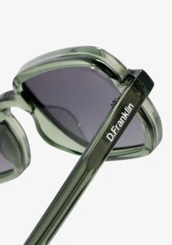 D.Franklin Jiggy Crystal Green / Smoke|Damen Polarisierte Sonnenbrillen|Eckige Sonnenbrillen