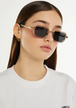 D.Franklin Jiggy Transparent / Smoke|Damen Eckige Sonnenbrillen|Polarisierte Sonnenbrillen