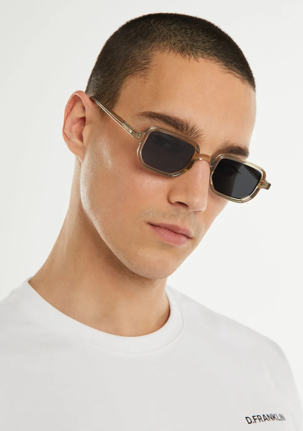 D.Franklin Jiggy Transparent / Smoke|Damen Eckige Sonnenbrillen|Polarisierte Sonnenbrillen