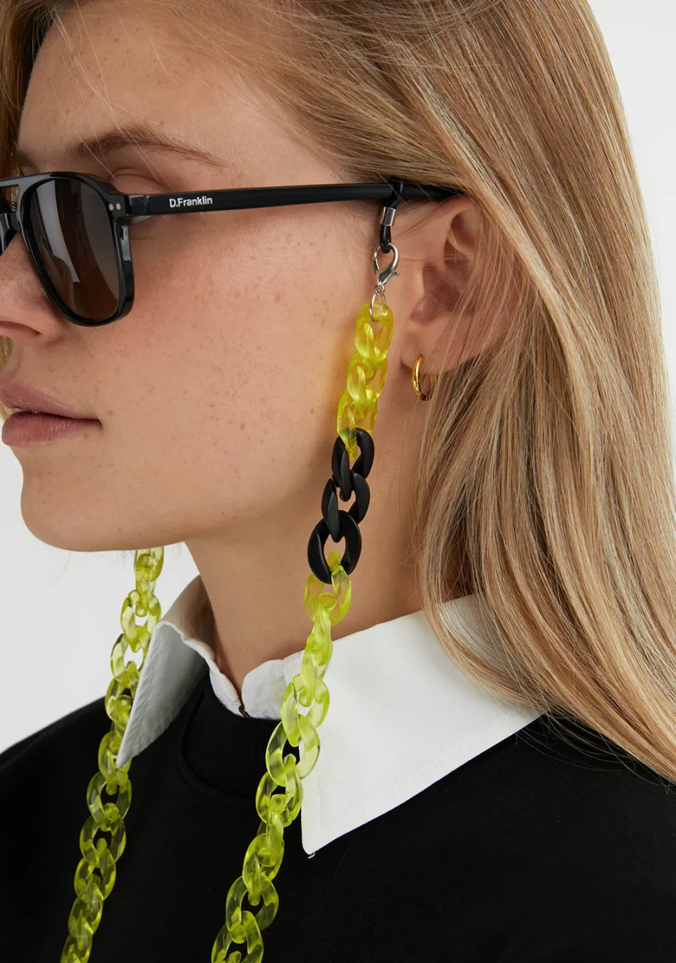 D.Franklin Link Chain Yellow / Black|Damen Brillen-Zubehör|Brillenketten