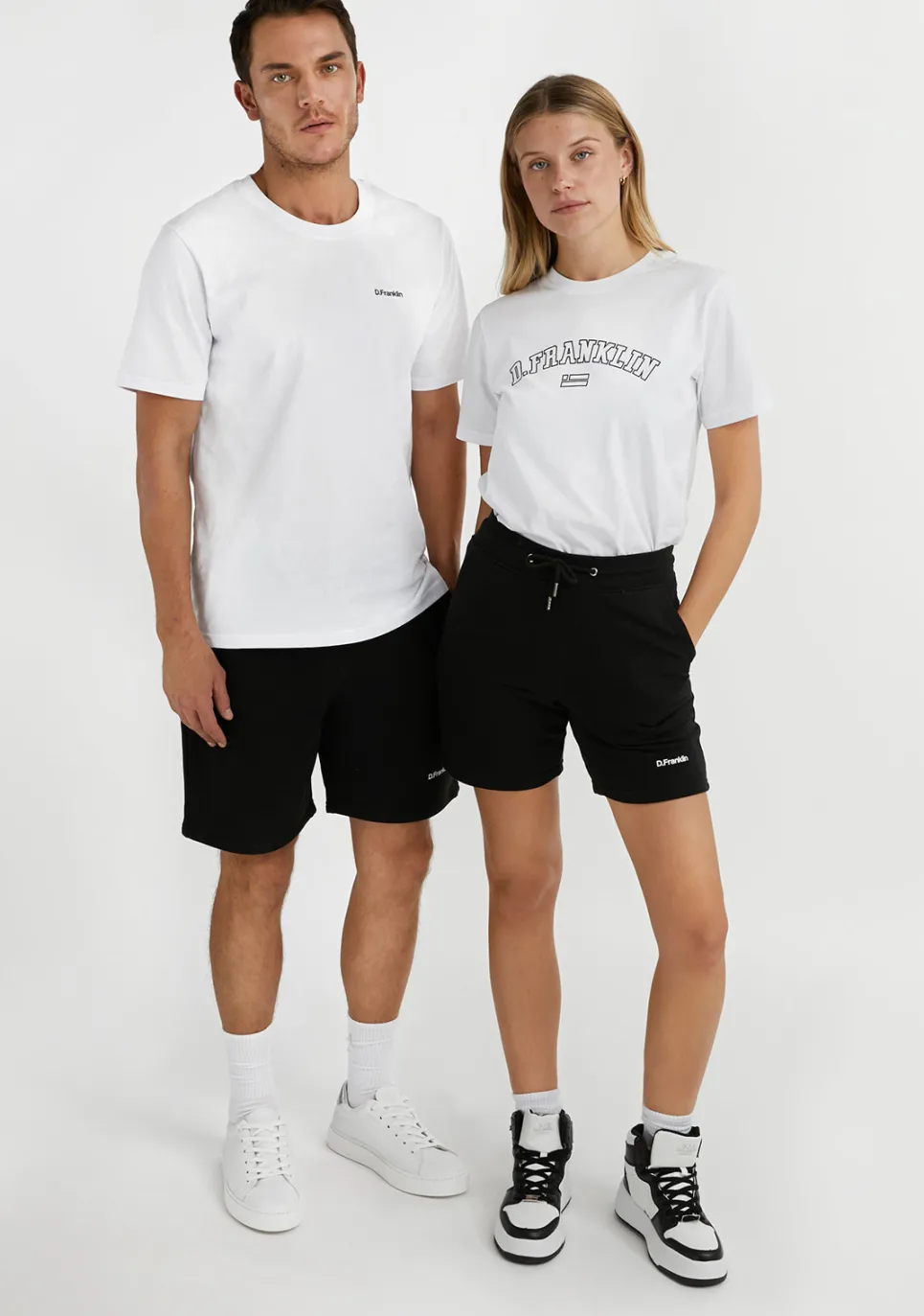 D.Franklin Logo Jogger Shorts Black / White|Damen Hosen|Hosen