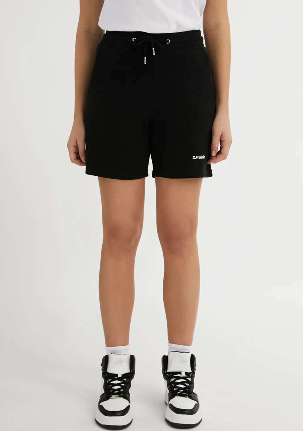 D.Franklin Logo Jogger Shorts Black / White|Damen Hosen|Hosen