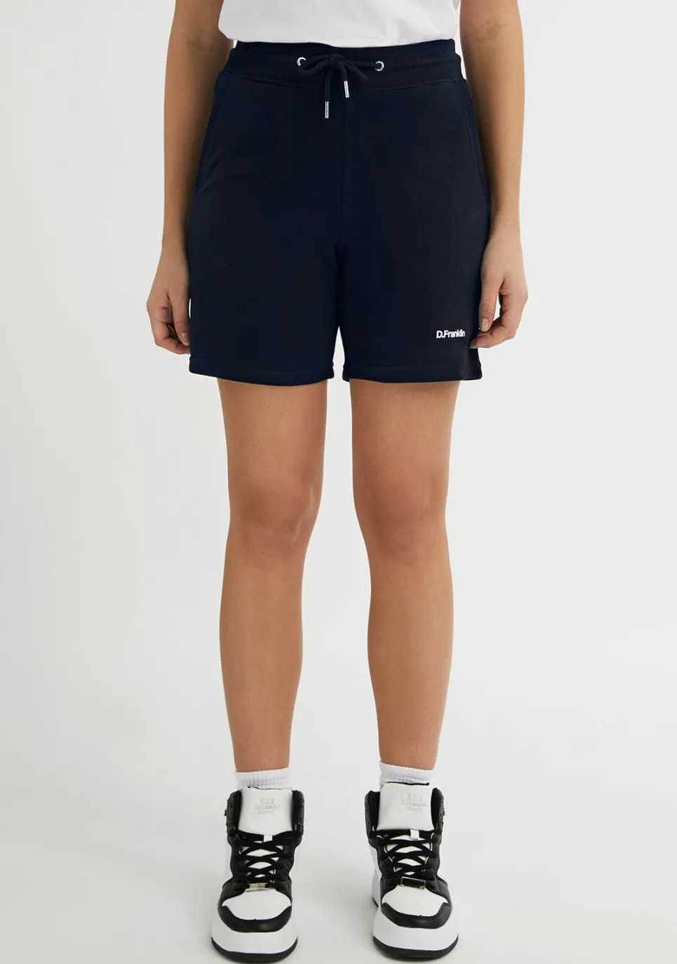 D.Franklin Logo Jogger Shorts Navy / White|Damen Hosen|Hosen