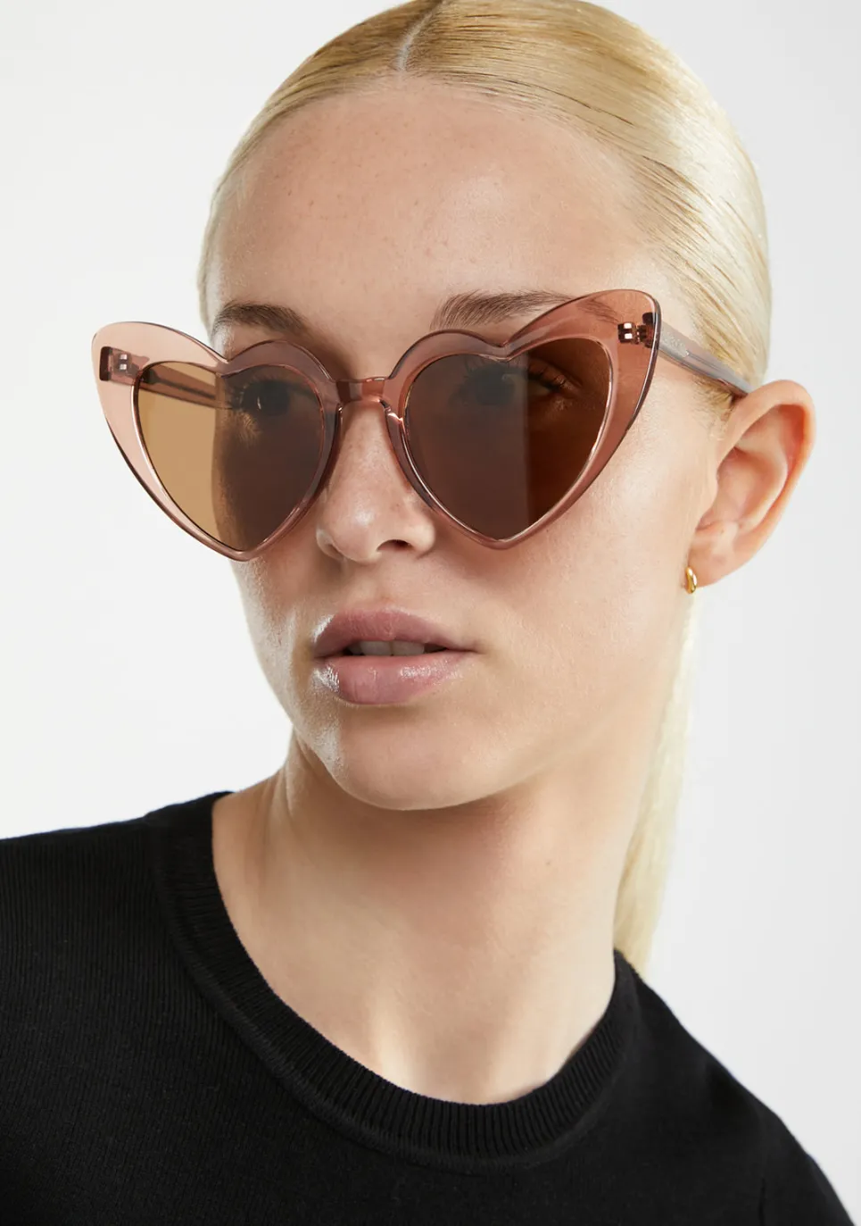 D.Franklin Love Heart Trans Brown / Brown|Damen Cat Eye Sonnenbrillen