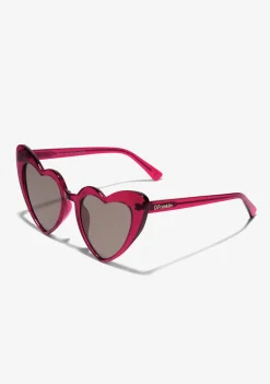 D.Franklin Love Heart Trans Burgundy / Brown|Damen Cat Eye Sonnenbrillen
