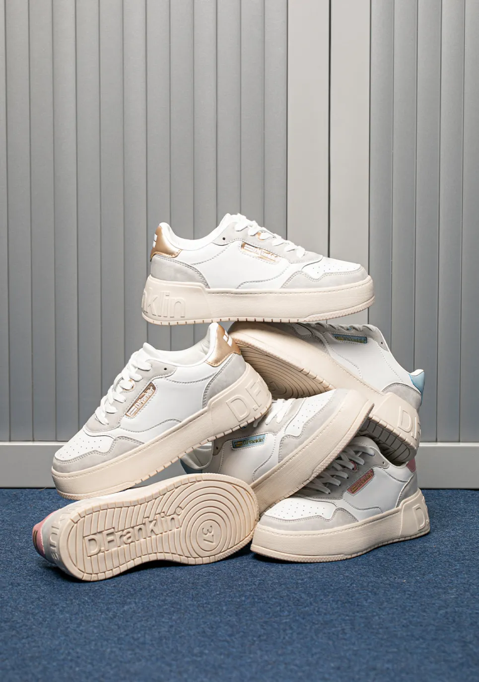 D.Franklin Low Court Basic White / Pink|Damen Sneakers