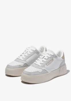 D.Franklin Low Court Basic White / Rose Gold|Damen Sneakers