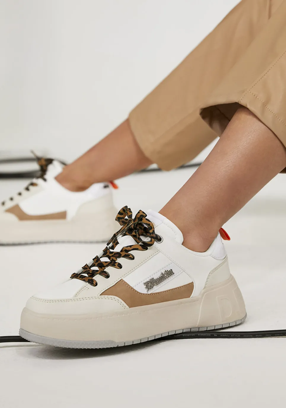 D.Franklin Low Court Beige / Leo|Damen Sneakers