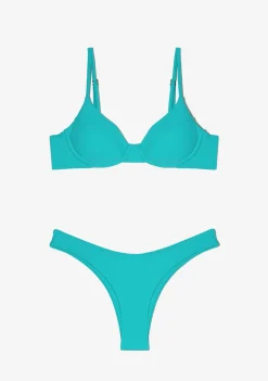 D.Franklin Masha Top + Ava Bottom Aqua Blue Bikini|Damen Bikinis Und Einteiler