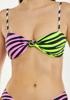 D.Franklin Maui Top Zebra Pink / Lime|Damen Bikinis Und Einteiler