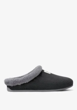 D.Franklin Mercredy Slipper Cord Black|Damen Hausschuhe