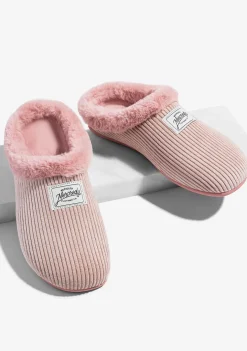 D.Franklin Mercredy Slipper Cord Pink|Damen Hausschuhe
