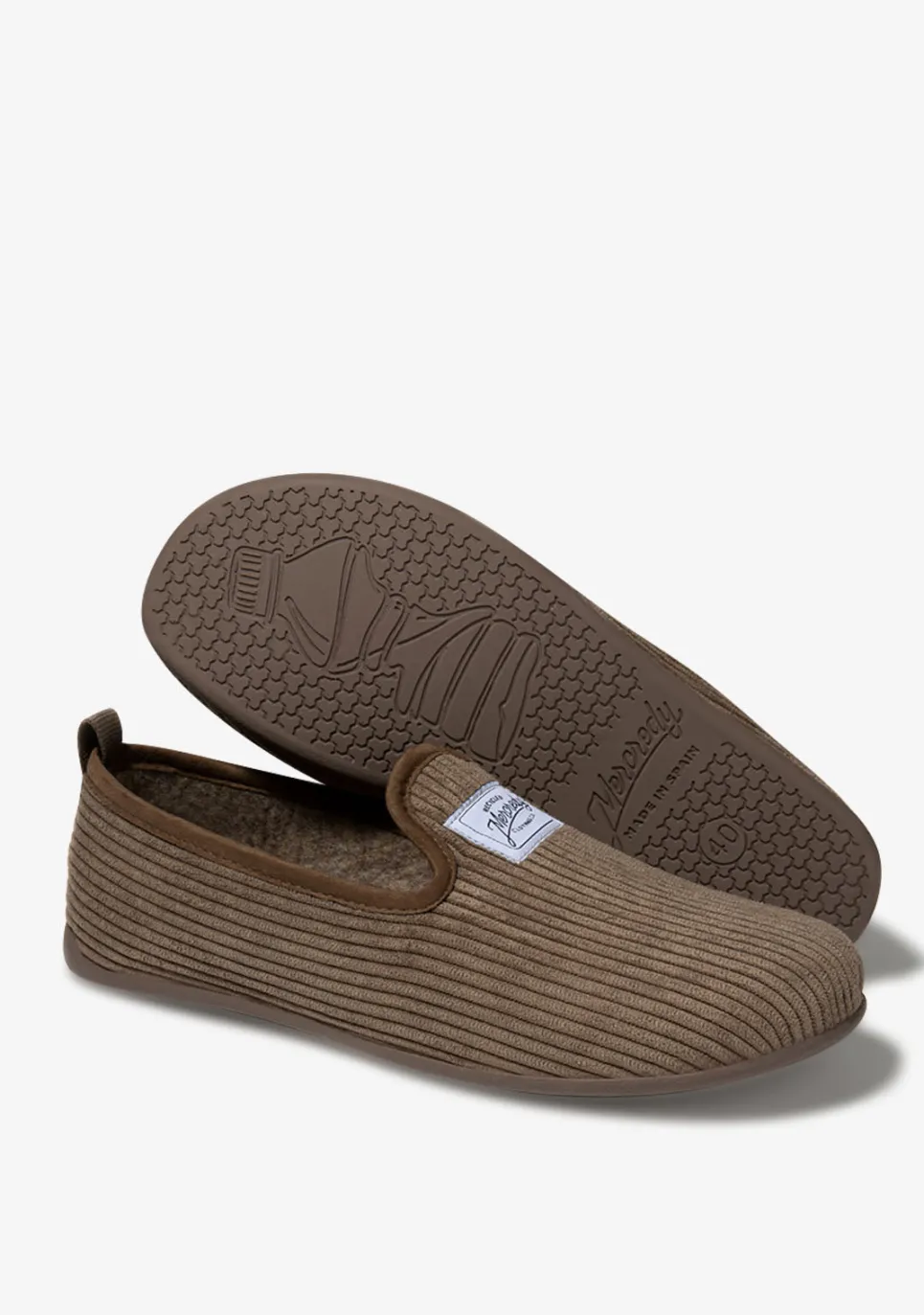 D.Franklin Mercredy Slipper Gran Cord Brown|Herren Hausschuhe