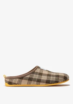 D.Franklin Mercredy Slipper Tartan Beige|Herren Hausschuhe