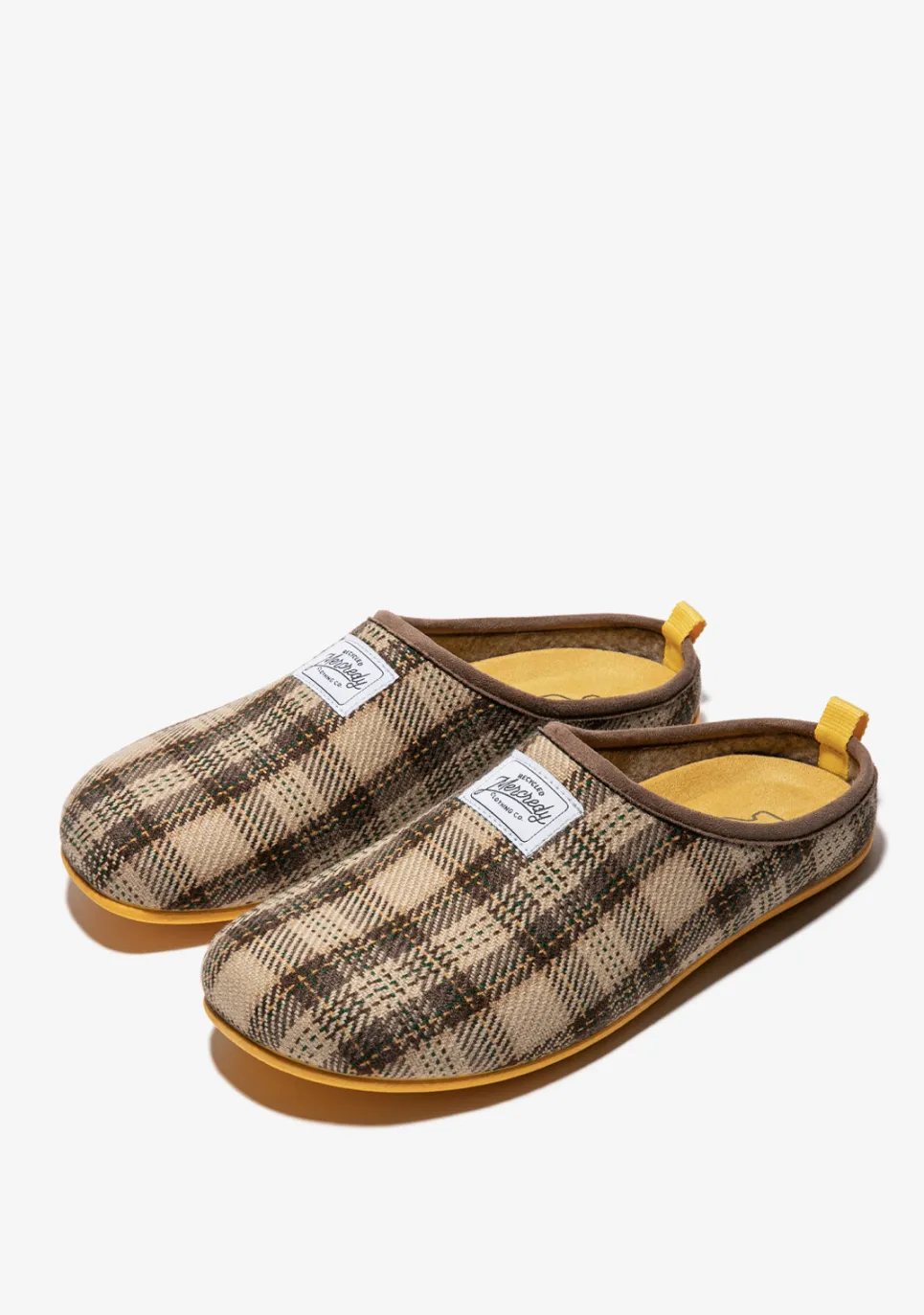 D.Franklin Mercredy Slipper Tartan Beige|Herren Hausschuhe