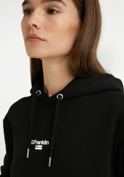 D.Franklin Mid Logo Hoodie Black / White|Damen Sweatshirts|Sweatshirts