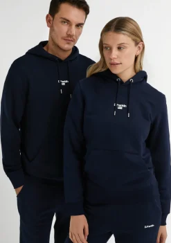 D.Franklin Mid Logo Hoodie Navy / White|Damen Sweatshirts|Sweatshirts
