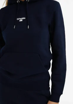 D.Franklin Mid Logo Hoodie Navy / White|Damen Sweatshirts|Sweatshirts