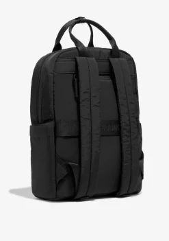 D.Franklin Multi-Pocket Nylon Backpack Black + Custom Set Orange|Damen Rucksäcke|Backpack
