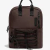D.Franklin Multi-Pocket Nylon Backpack Brown|Damen Rucksäcke|Backpack