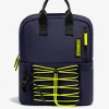 D.Franklin Multi-Pocket Nylon Backpack Navy + Custom Set Lime|Damen Rucksäcke|Backpack