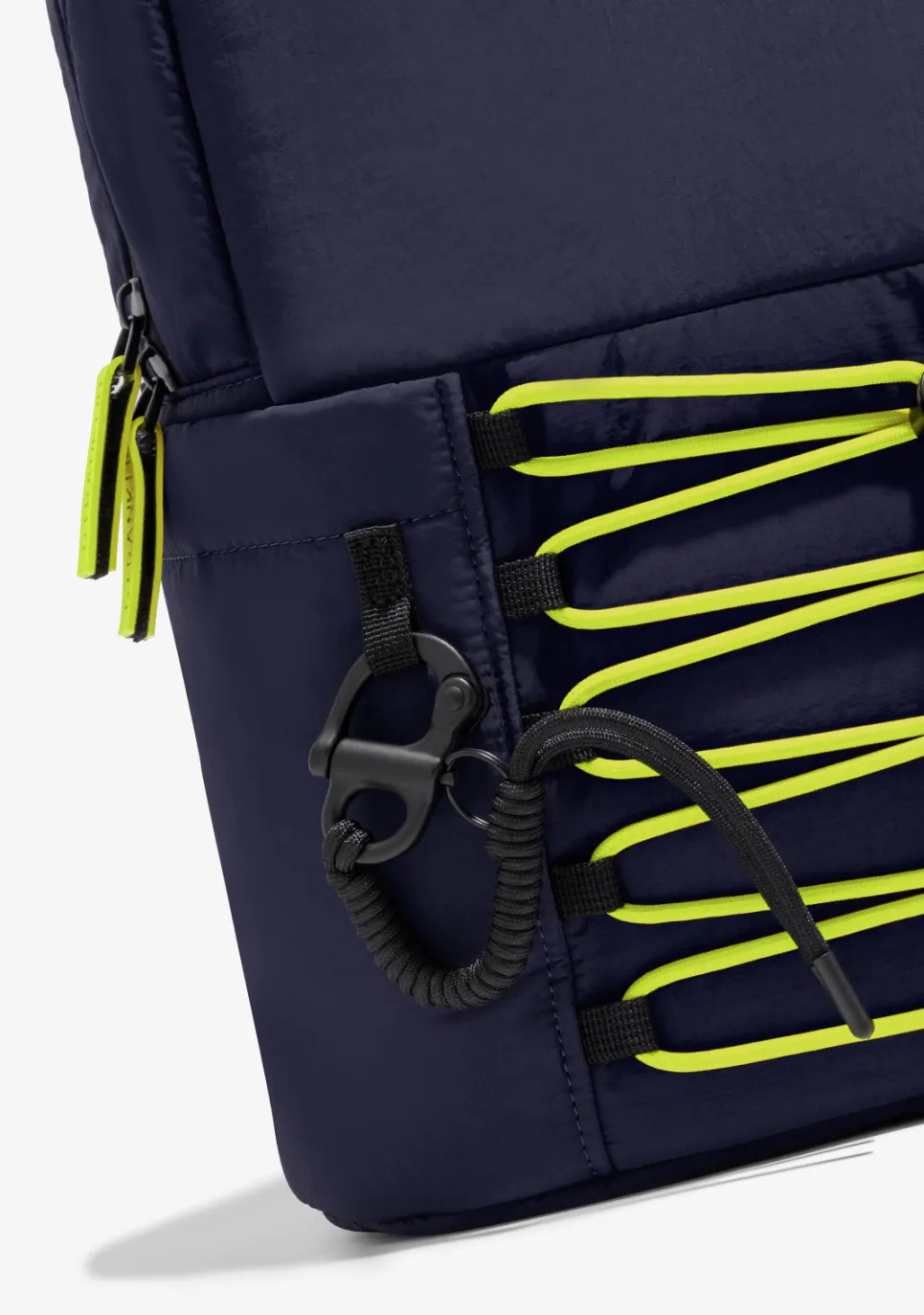 D.Franklin Multi-Pocket Nylon Backpack Navy + Custom Set Lime|Damen Rucksäcke|Backpack