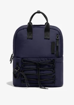 D.Franklin Multi-Pocket Nylon Backpack Navy + Custom Set Lime|Damen Rucksäcke|Backpack