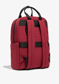 D.Franklin Multi-Pocket Nylon Backpack Red + Custom Set Lime|Damen Rucksäcke|Backpack