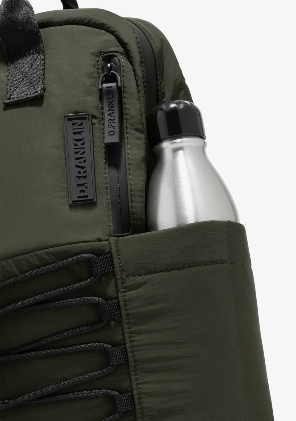 D.Franklin Multi-Pocket Nylon Backpack Green|Damen Rucksäcke|Backpack