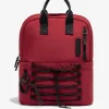 D.Franklin Multi-Pocket Nylon Backpack Red|Damen Rucksäcke|Backpack