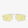 D.Franklin Muni LA Silver / Yellow|Damen Pilotenbrillen|Polarisierte Sonnenbrillen
