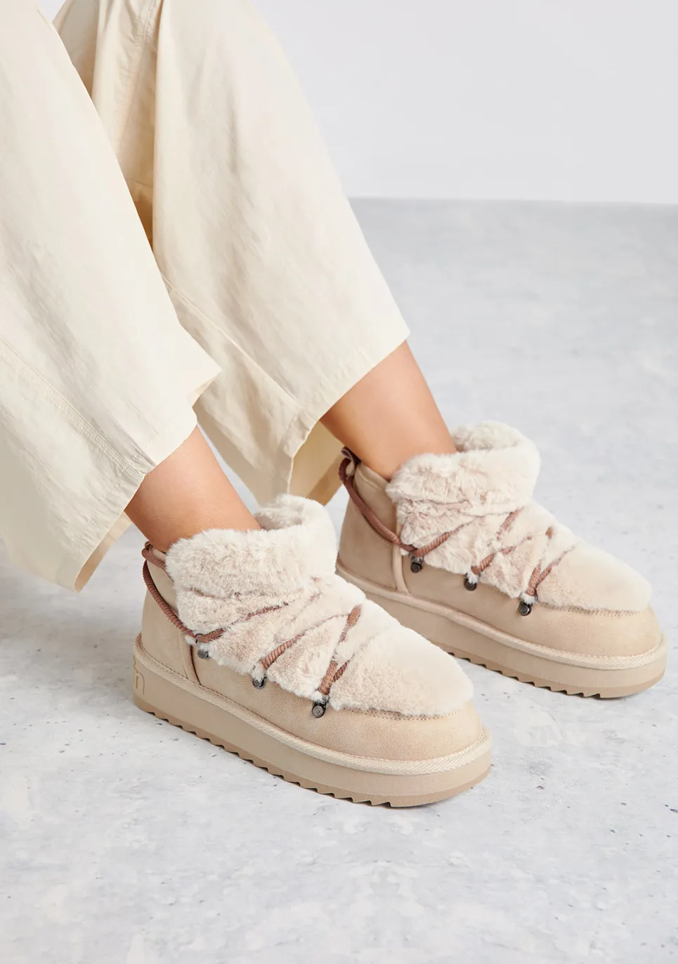 D.Franklin Nordic Trk Fur Low Beige|Damen Stiefel