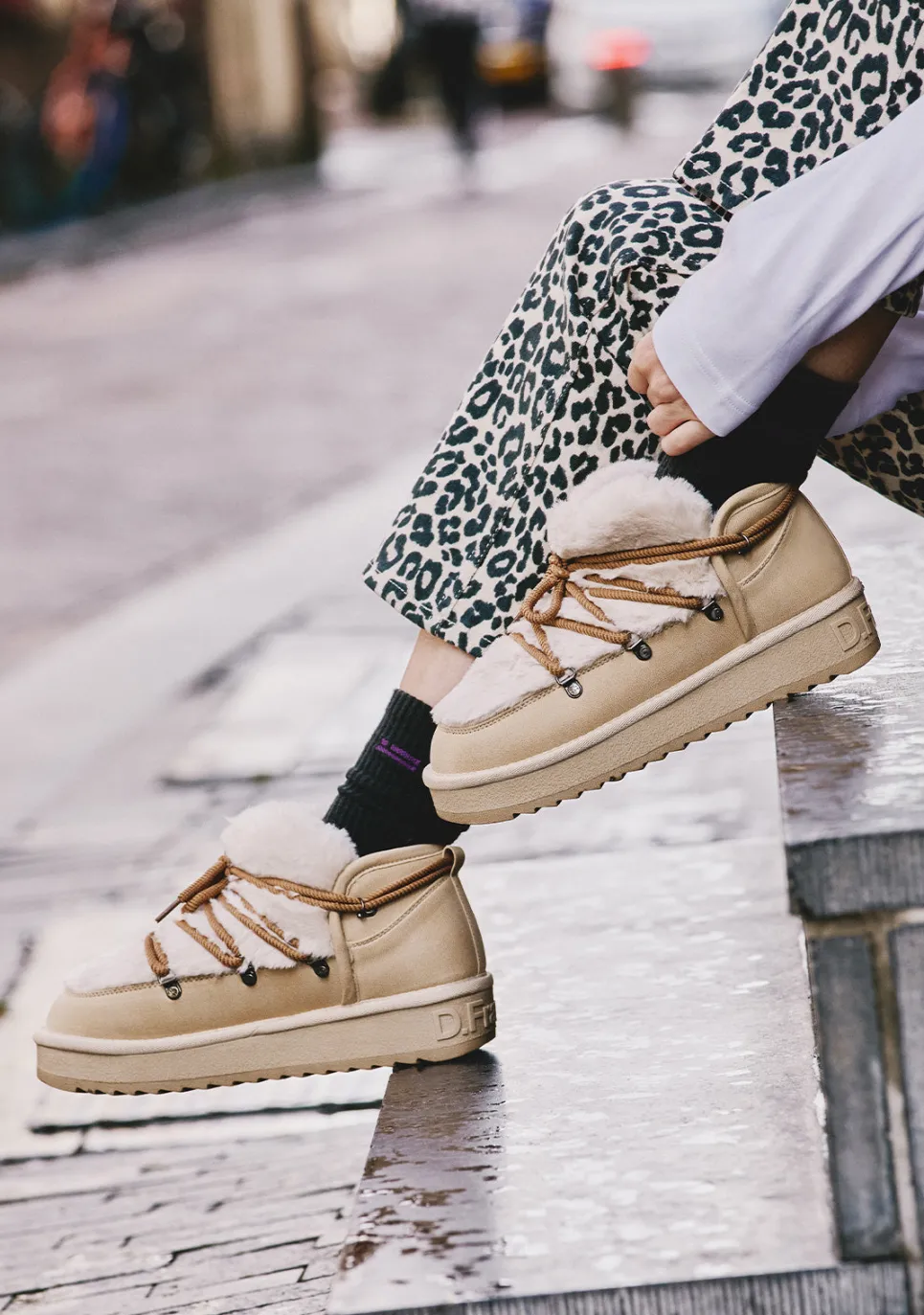D.Franklin Nordic Trk Fur Low Beige|Damen Stiefel