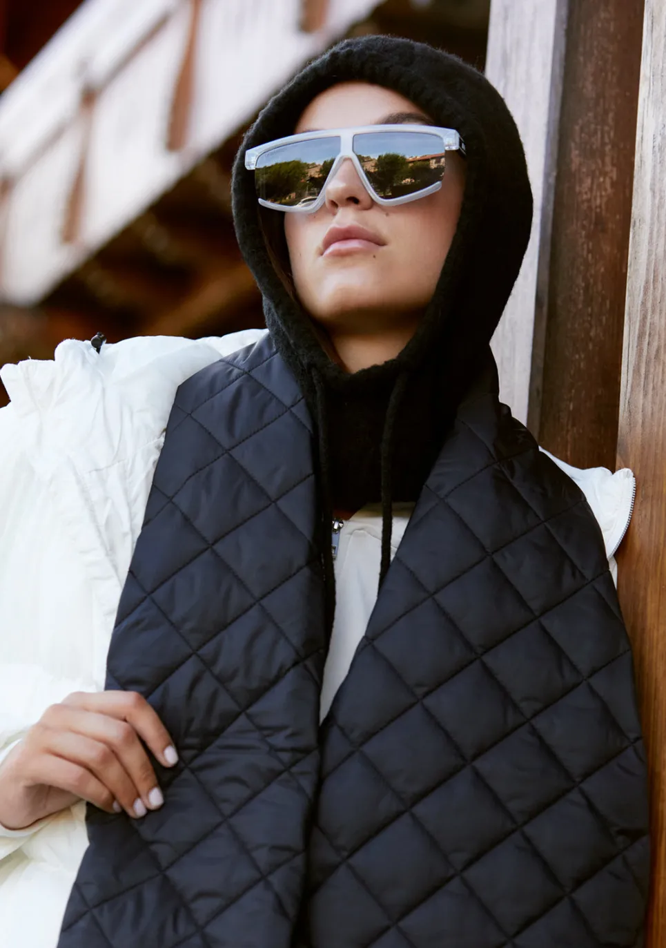 D.Franklin Nordic Bomb Knitted Balaclava Black|Damen Mützen, Schals Und Handschuhe
