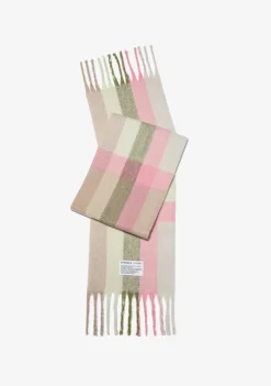 D.Franklin Nordic Bomb Plaid Scarf Green/ Coral|Damen Mützen, Schals Und Handschuhe