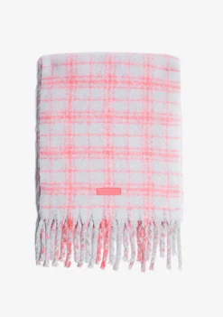 D.Franklin Nordic Bomb Plaid Scarf Grey|Damen Mützen, Schals Und Handschuhe