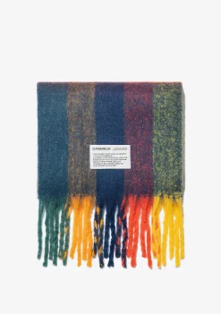 D.Franklin Nordic Bomb Plaid Scarf Yellow / Multi|Damen Mützen, Schals Und Handschuhe