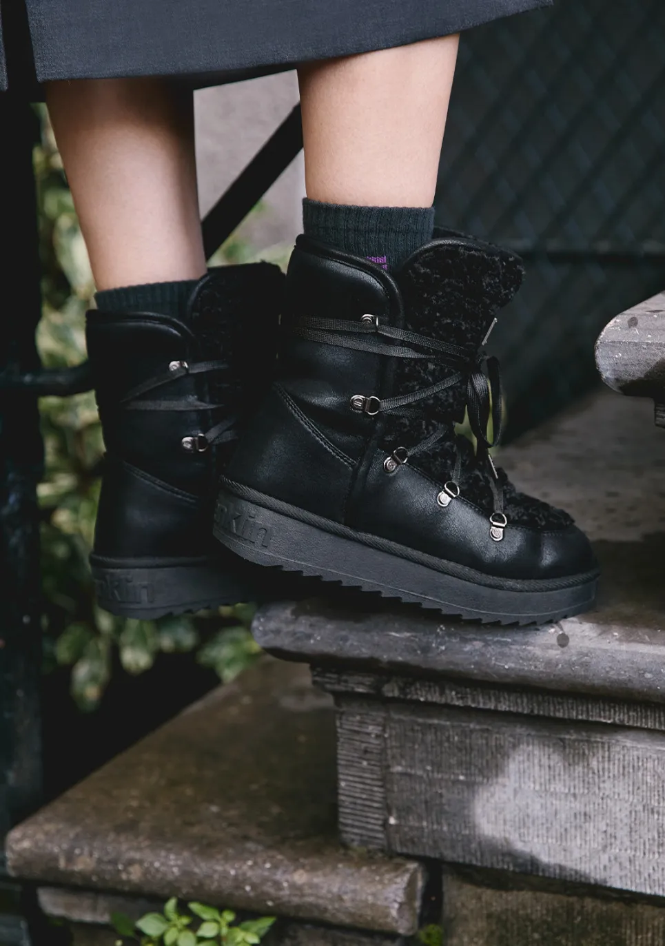 D.Franklin Nordic Fur Black|Damen Stiefel