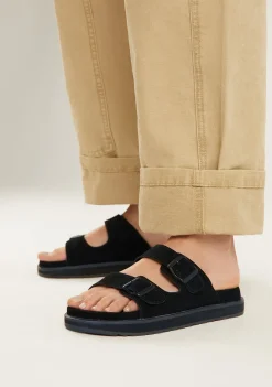 D.Franklin Nordic Sandal Buckle Full Black|Damen Sandalen