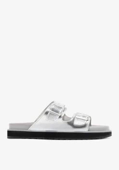 D.Franklin Nordic Sandal Buckle Silver|Damen Sandalen