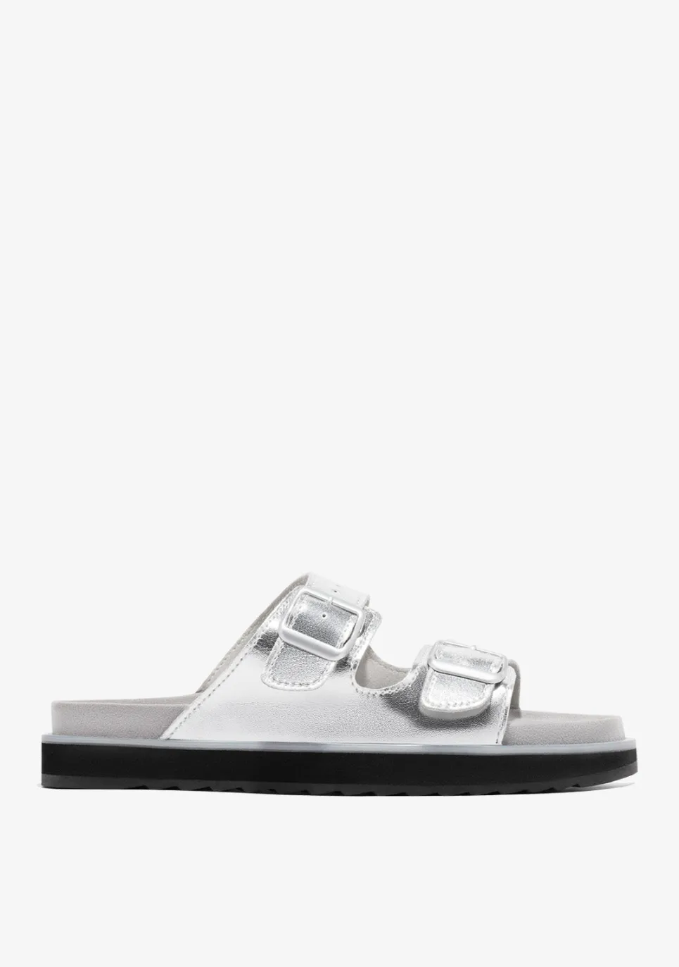 D.Franklin Nordic Sandal Buckle Silver|Damen Sandalen