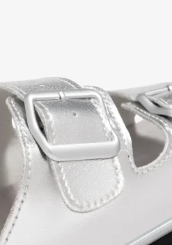 D.Franklin Nordic Sandal Buckle Silver|Damen Sandalen