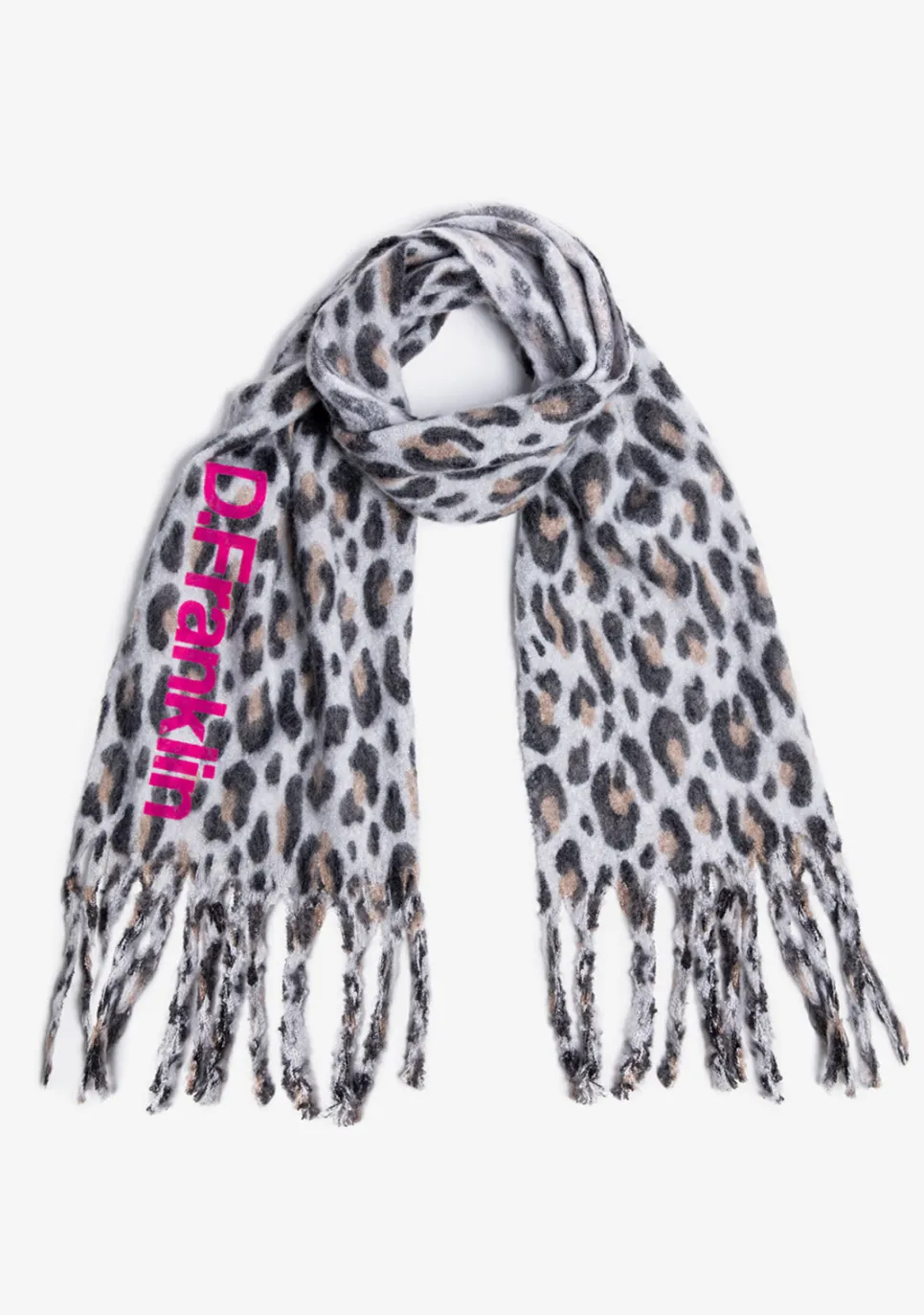 D.Franklin Nordic TRK Leopard Scarf Grey|Damen Mützen, Schals Und Handschuhe