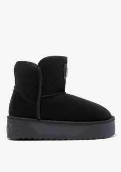 D.Franklin Nordic V.2 Basic Low Black|Damen Plattform-Stiefel|Stiefel