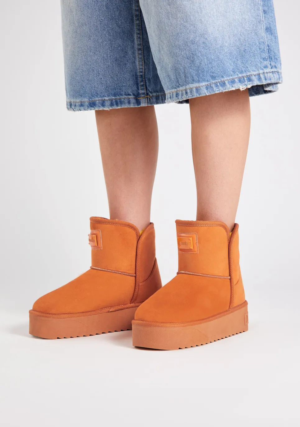 D.Franklin Nordic V.2 Basic Low Orange|Damen Plattform-Stiefel|Australische Stiefel